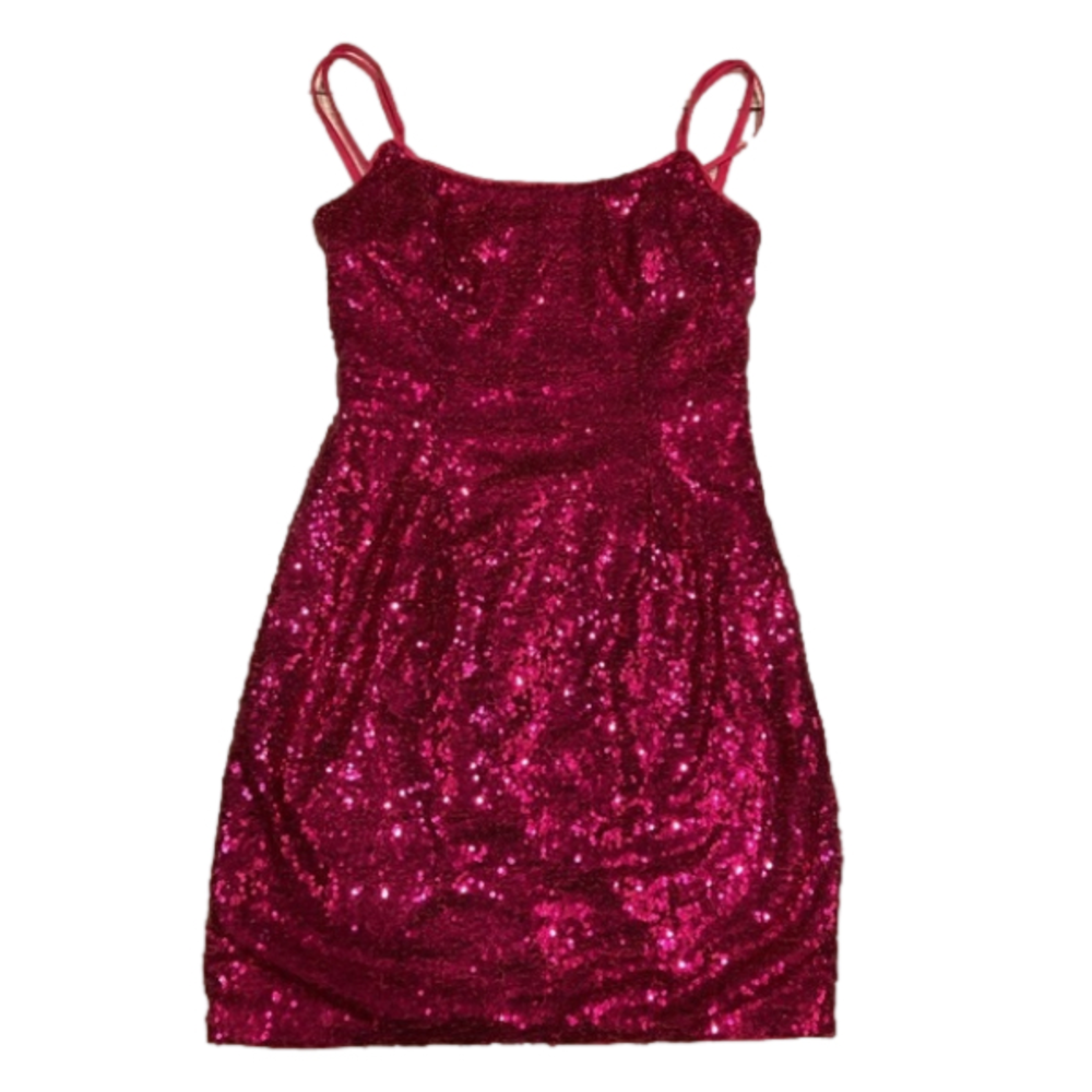 New Sequin Pink dress strappy back size 4